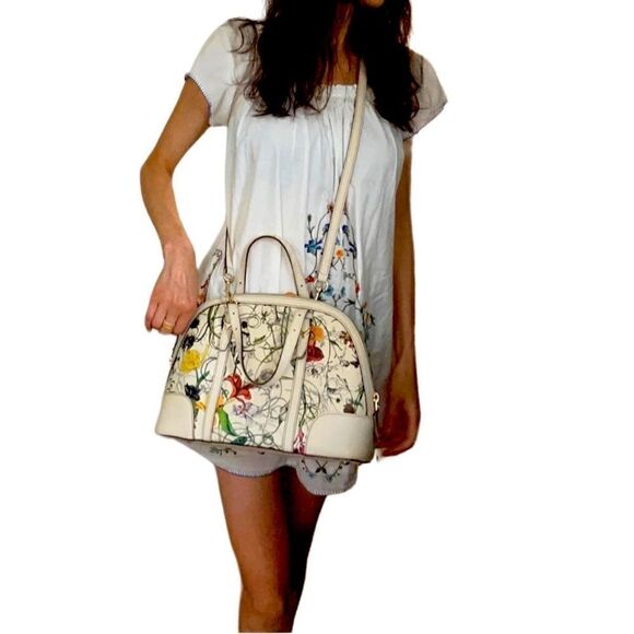 Gucci floral Dome tote with shoulder strap - Picture 3 of 16